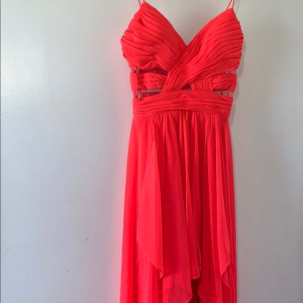 High low bright dress
